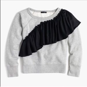 J Crew ruffle sweat shirt